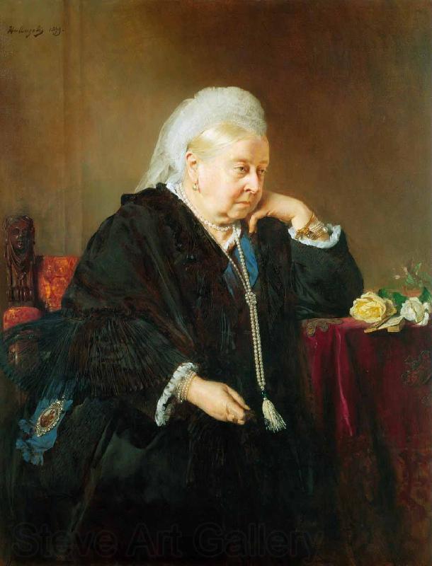 Heinrich von Angeli Portrait of Queen Victoria as widow Germany oil painting art